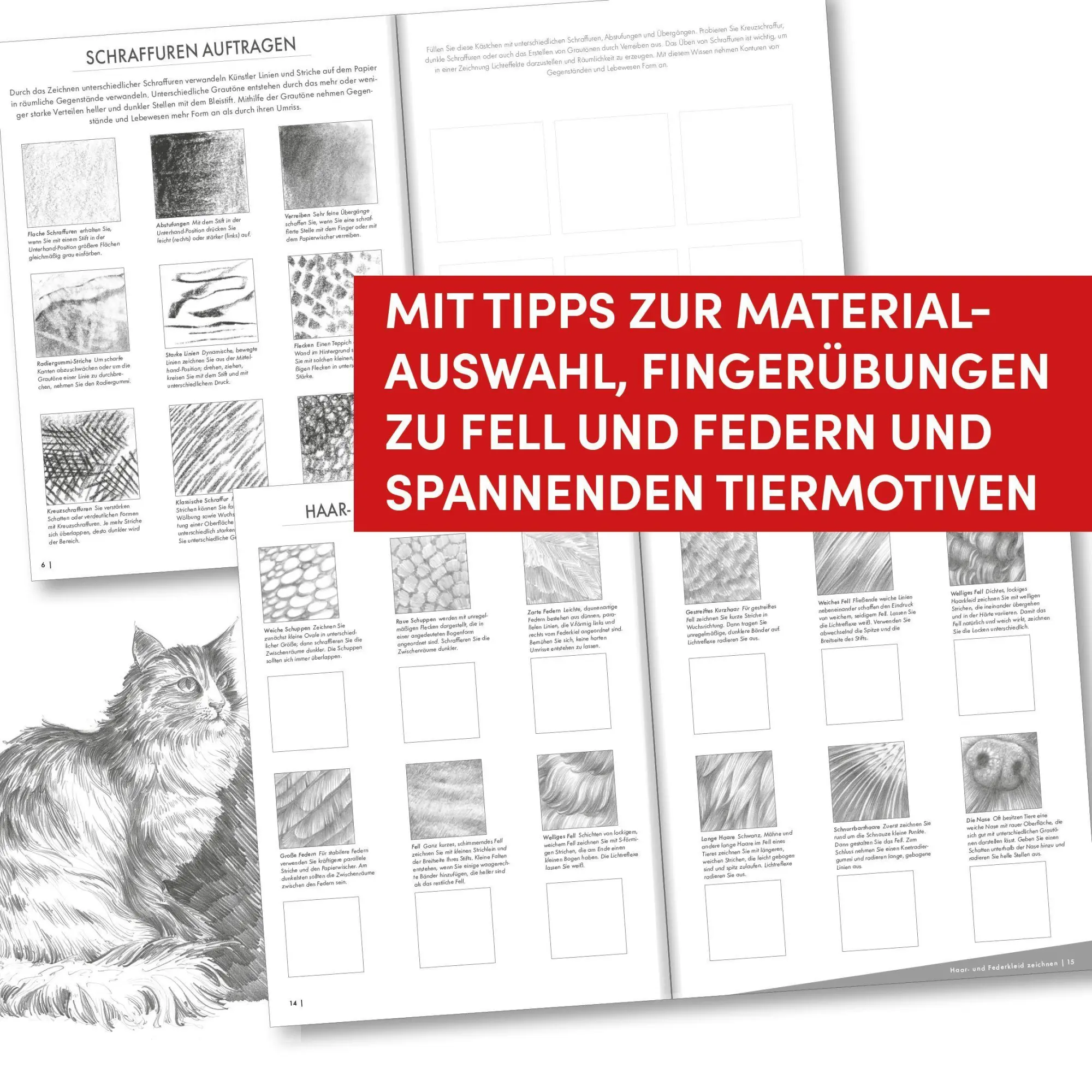 Bild: 9783735882622 | Die Kunst des Zeichnens Übungsbuch - Tiere. Mit neuem Trainingskonzept