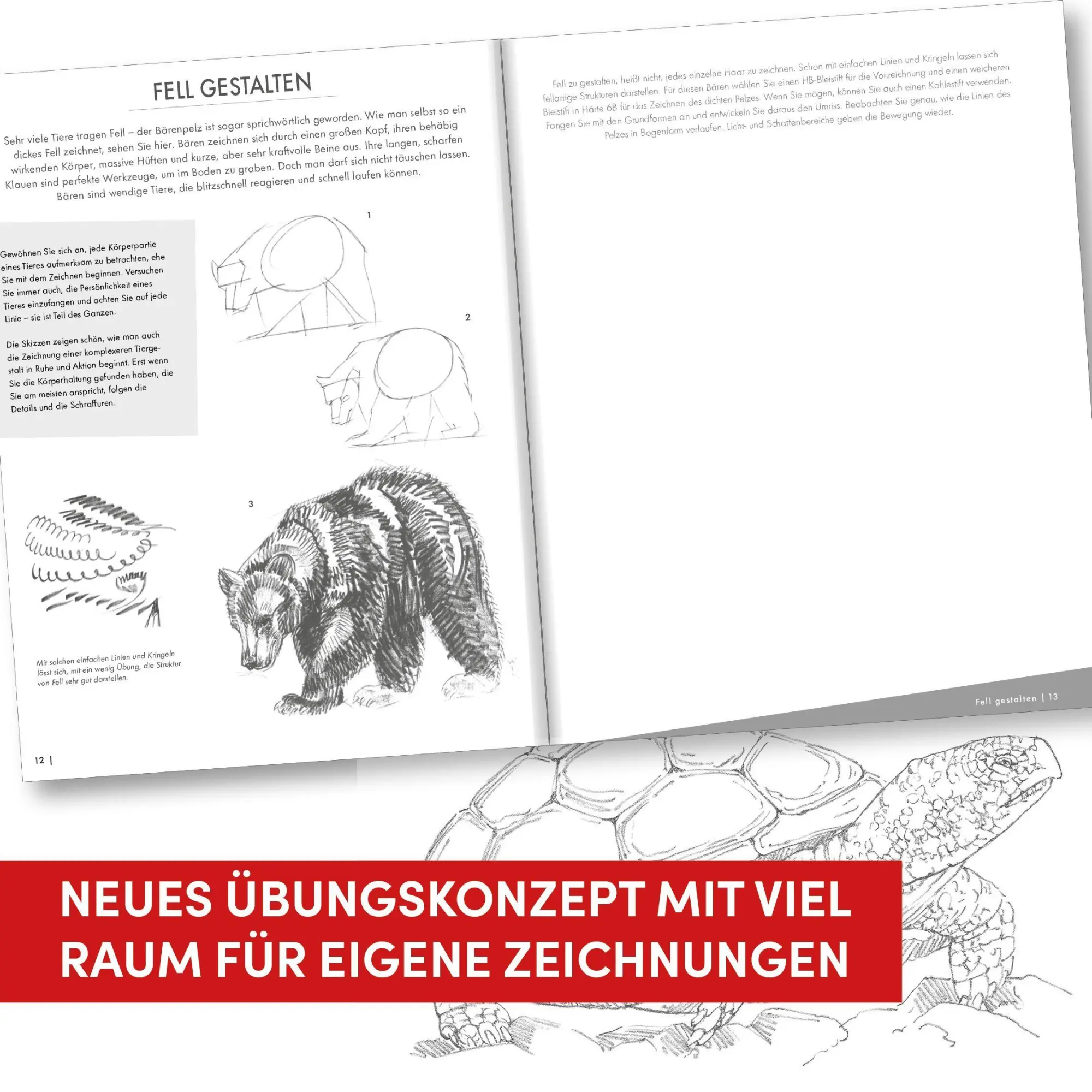 Bild: 9783735882622 | Die Kunst des Zeichnens Übungsbuch - Tiere. Mit neuem Trainingskonzept