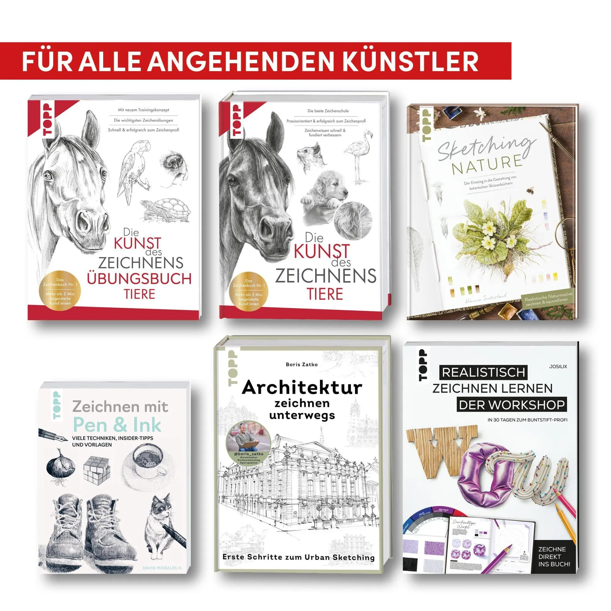 Bild: 9783735882622 | Die Kunst des Zeichnens Übungsbuch - Tiere. Mit neuem Trainingskonzept