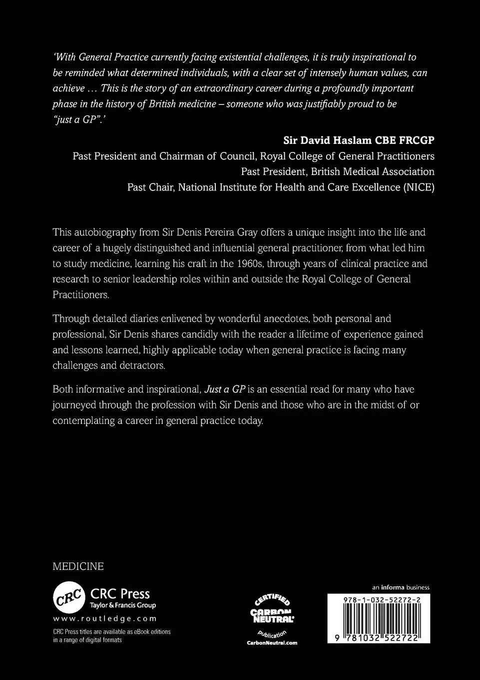 Rückseite: 9781032522722 | Just a GP | Diaries from a Career in General Practice | Gray | Buch