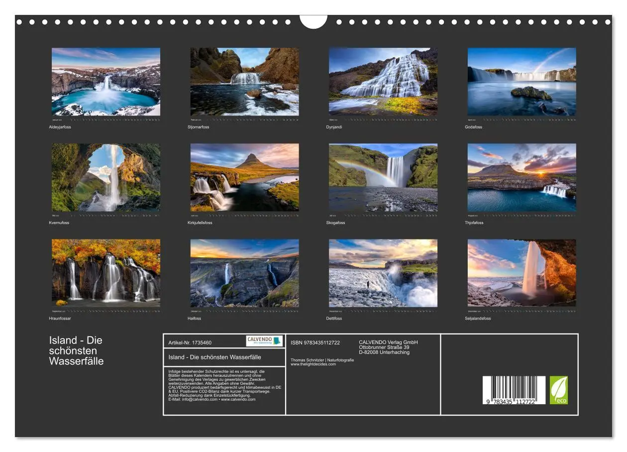 Bild: 9783435112722 | Island - Die schönsten Wasserfälle (Wandkalender 2025 DIN A3 quer),...