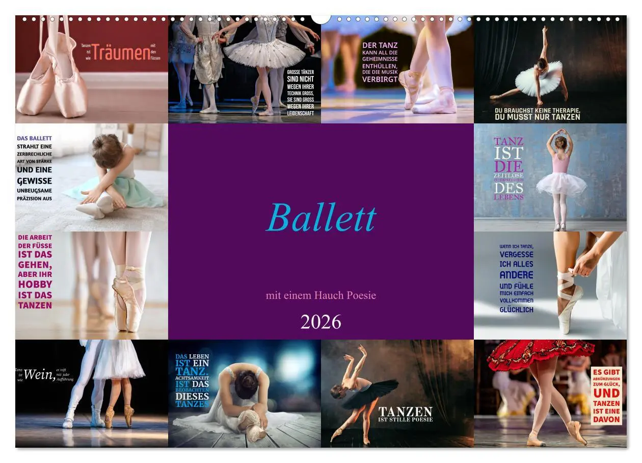 Cover: 9783457512722 | Ballett mit einem Hauch Poesie (Wandkalender 2026 DIN A2 quer),...