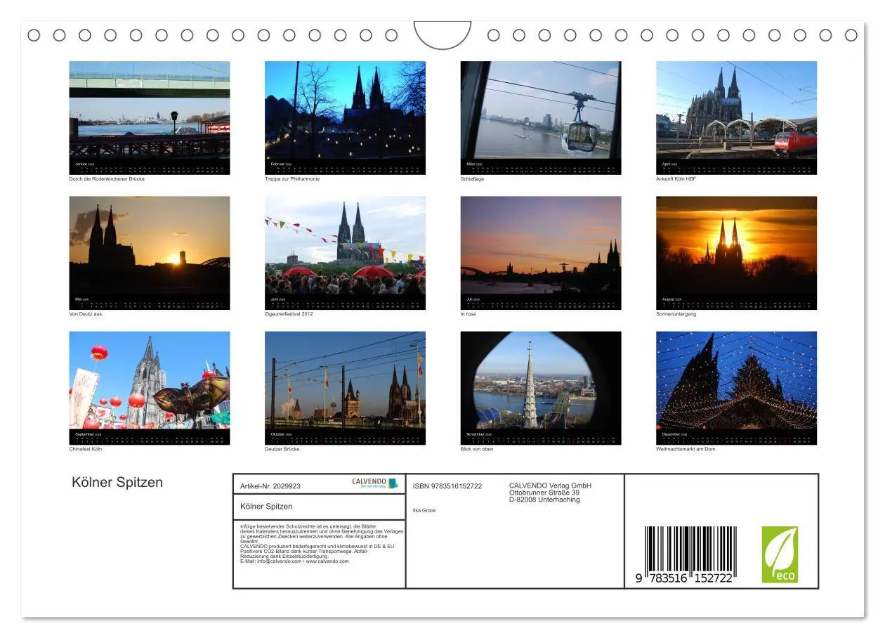 Bild: 9783516152722 | Kölner Spitzen (Wandkalender 2026 DIN A4 quer), CALVENDO...