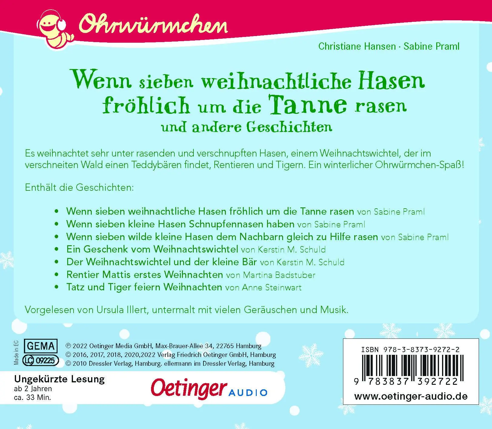 Rückseite: 9783837392722 | Wenn sieben weihnachtliche Hasen fröhlich um die Tanne rasen und...