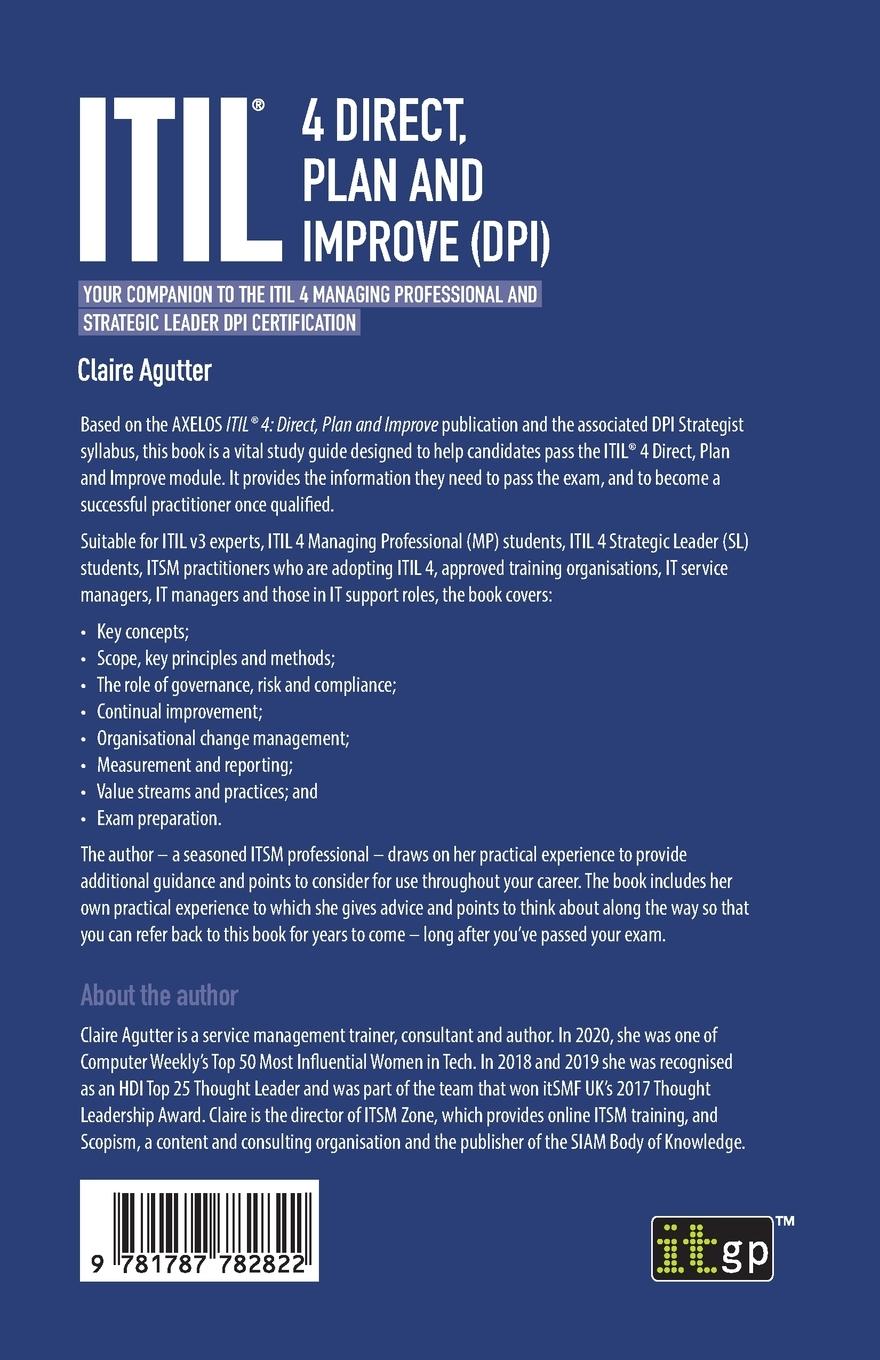 Rückseite: 9781787782822 | ITIL® 4 Direct Plan and Improve (DPI) | Claire Agutter | Taschenbuch