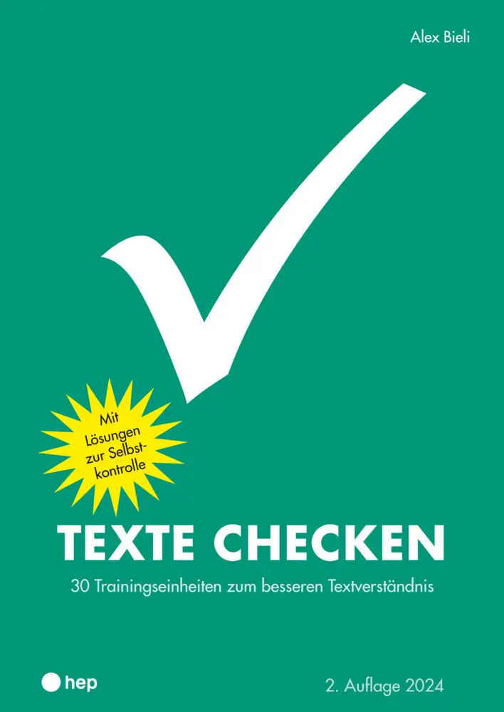 Cover: 9783035522822 | Texte checken | 30 Trainingseinheiten zum besseren Textverständnis