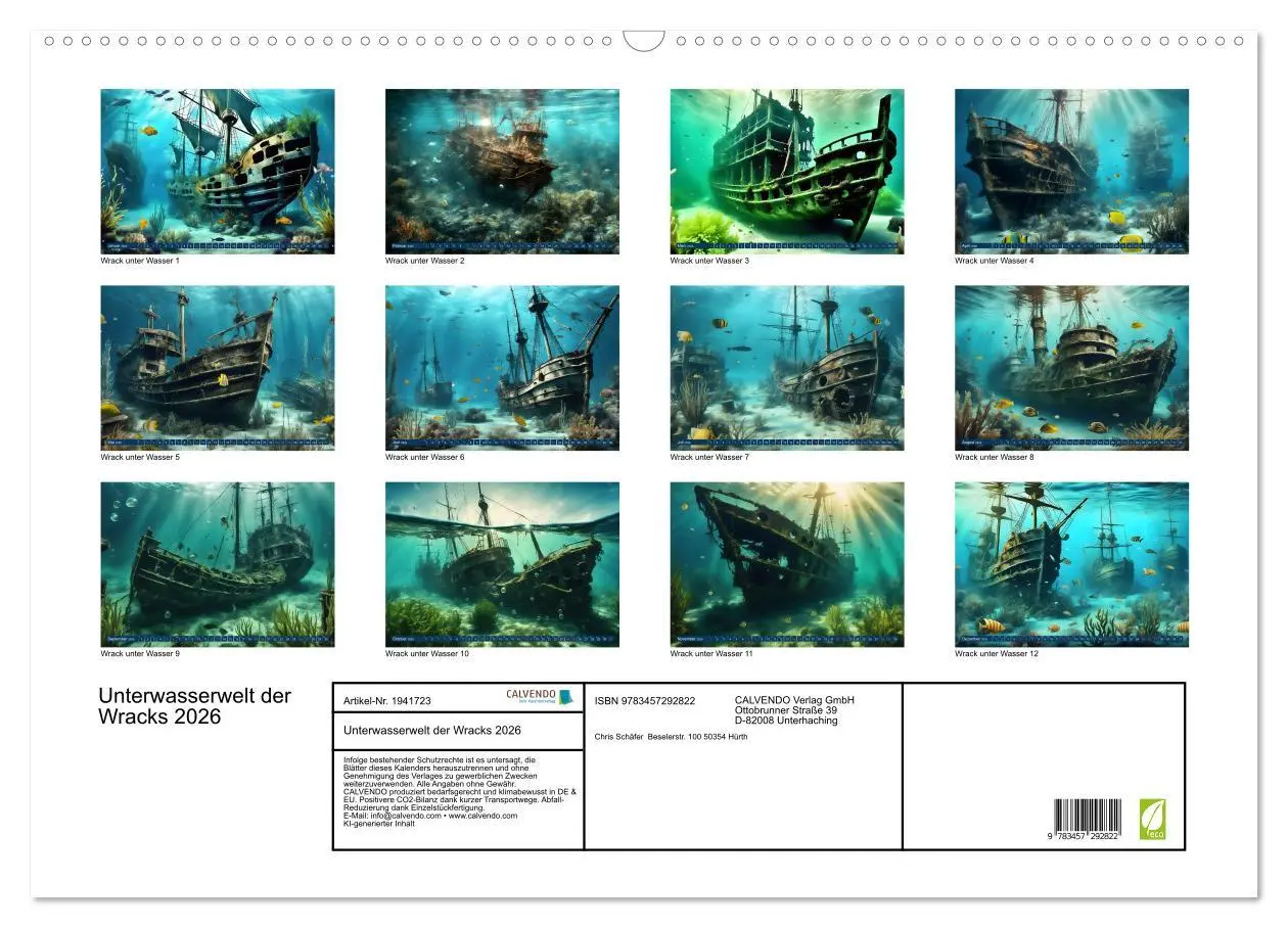 Bild: 9783457292822 | Unterwasserwelt der Wracks 2026 (Wandkalender 2026 DIN A2 quer),...