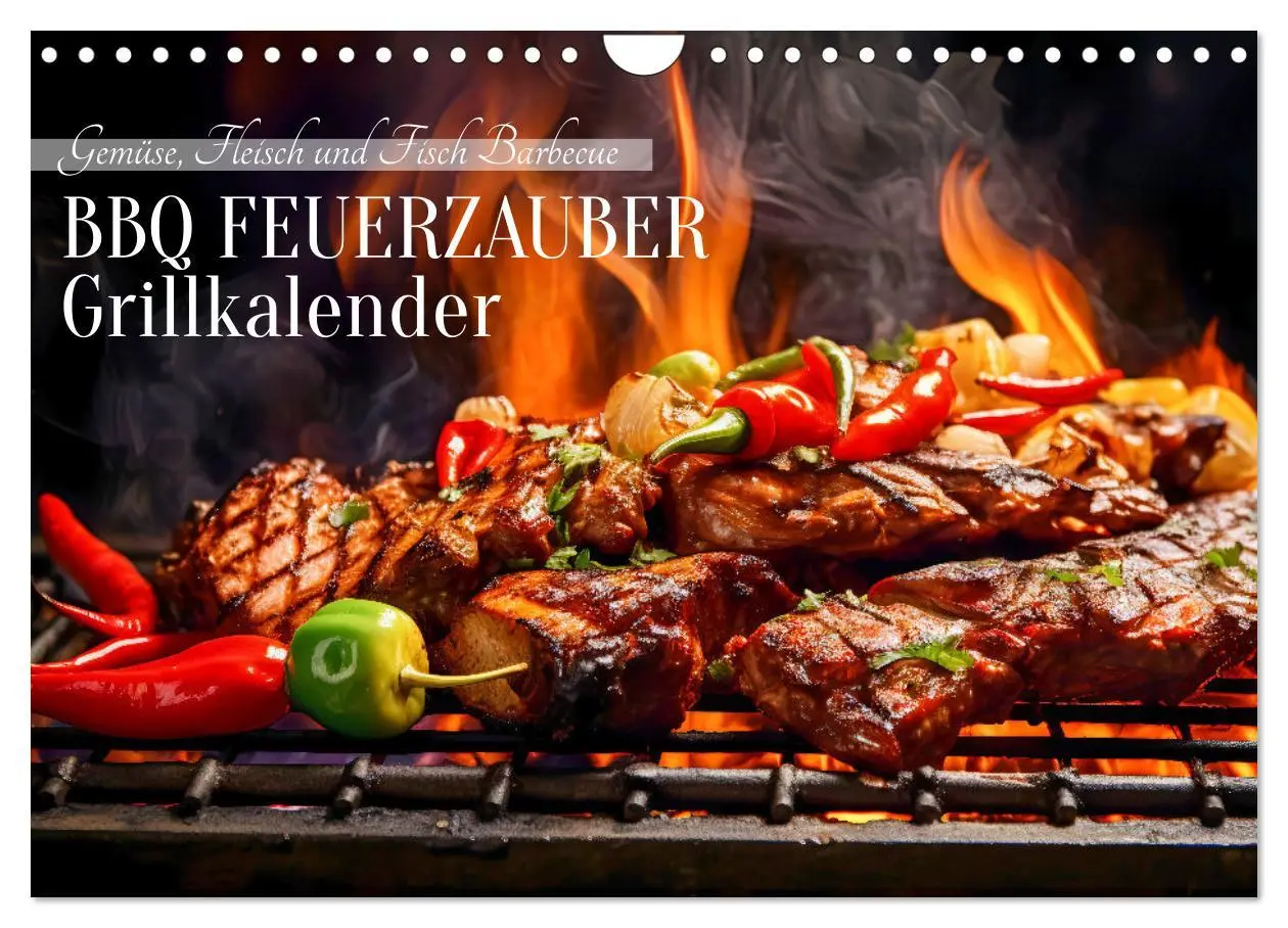 Cover: 9783457362822 | BBQ Feuerzauber - Grillkalender (Wandkalender 2026 DIN A4 quer),...
