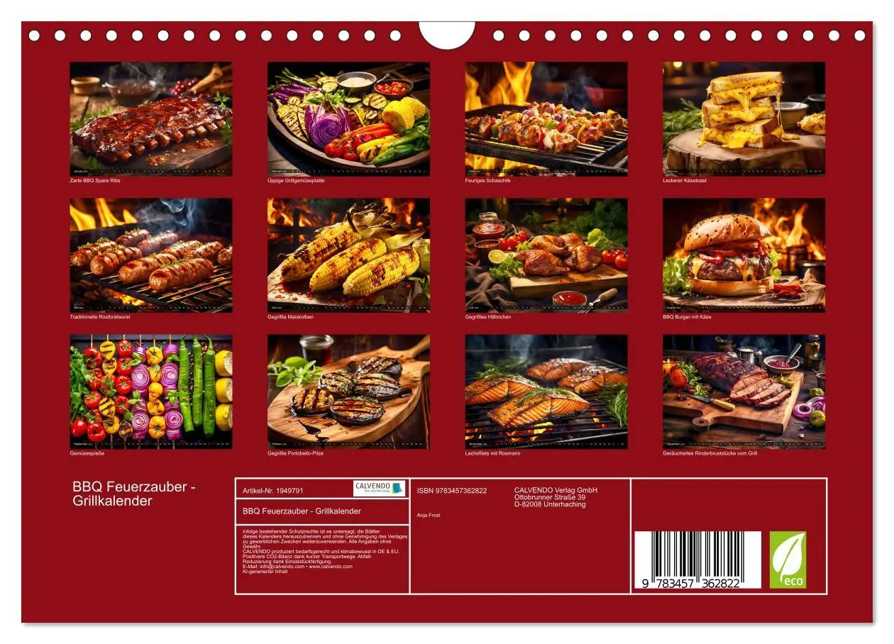 Bild: 9783457362822 | BBQ Feuerzauber - Grillkalender (Wandkalender 2026 DIN A4 quer),...