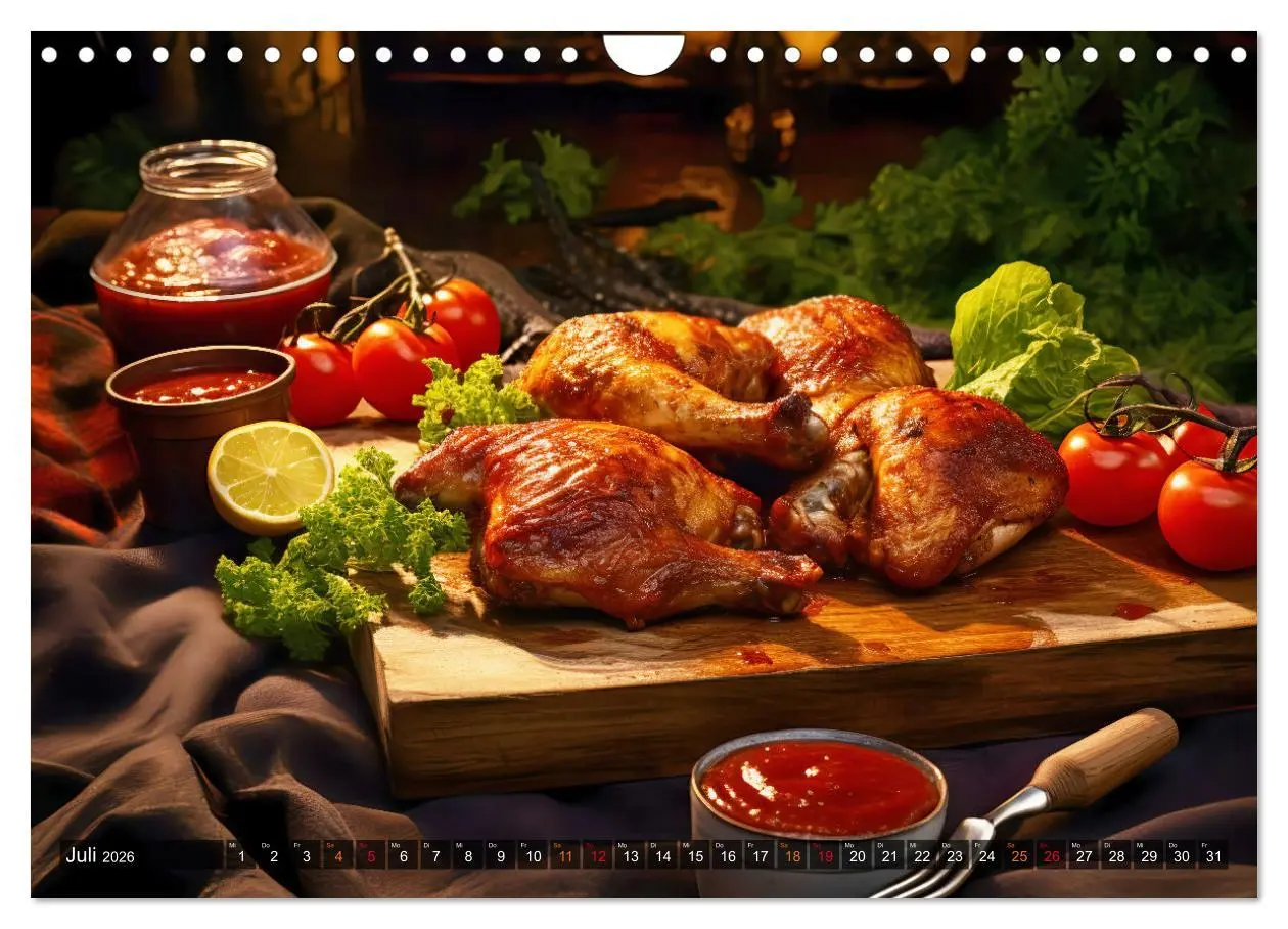 Bild: 9783457362822 | BBQ Feuerzauber - Grillkalender (Wandkalender 2026 DIN A4 quer),...