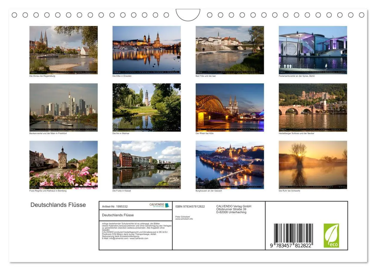 Bild: 9783457812822 | Deutschlands Flüsse (Wandkalender 2026 DIN A4 quer), CALVENDO...