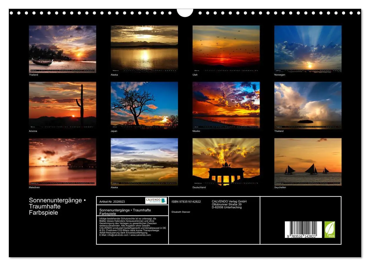 Bild: 9783516142822 | Sonnenuntergänge ¿ Traumhafte Farbspiele (Wandkalender 2026 DIN A3...