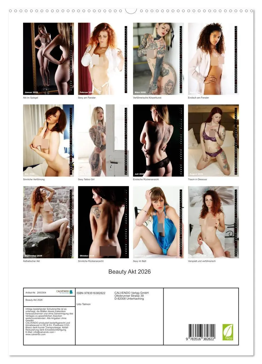Bild: 9783516382822 | Beauty Akt 2026 (hochwertiger Premium Wandkalender 2026 DIN A2...