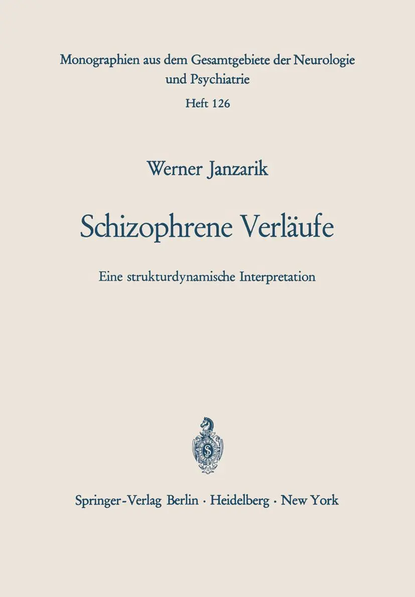 Cover: 9783540042822 | Schizophrene Verläufe | Eine strukturdynamische Interpretation | Buch