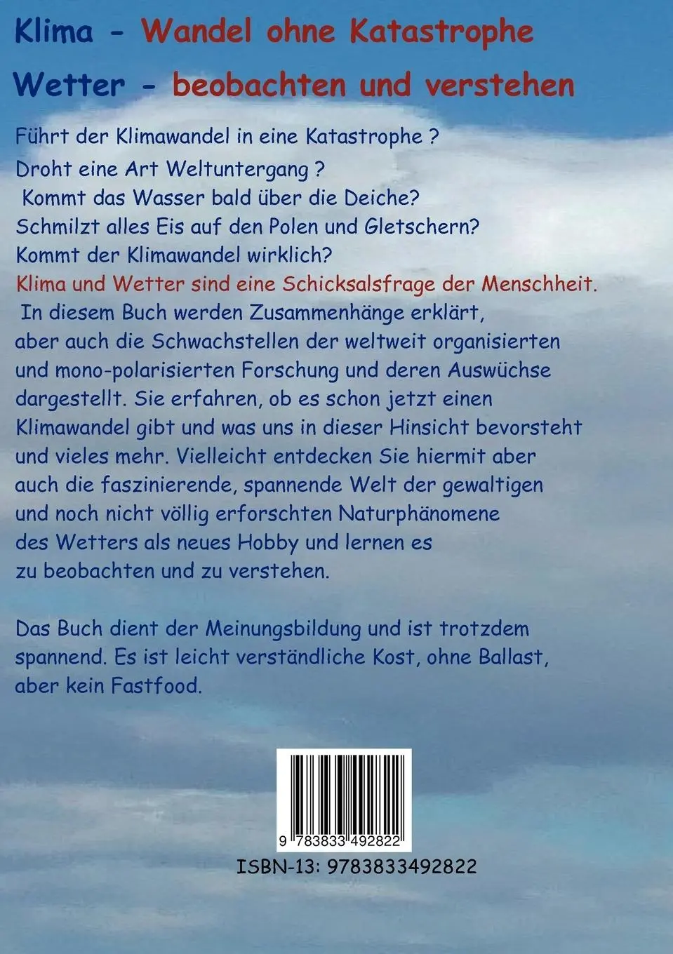 Rückseite: 9783833492822 | Klima - Wandel statt Katastrophe | Wetter - beobachten und verstehen
