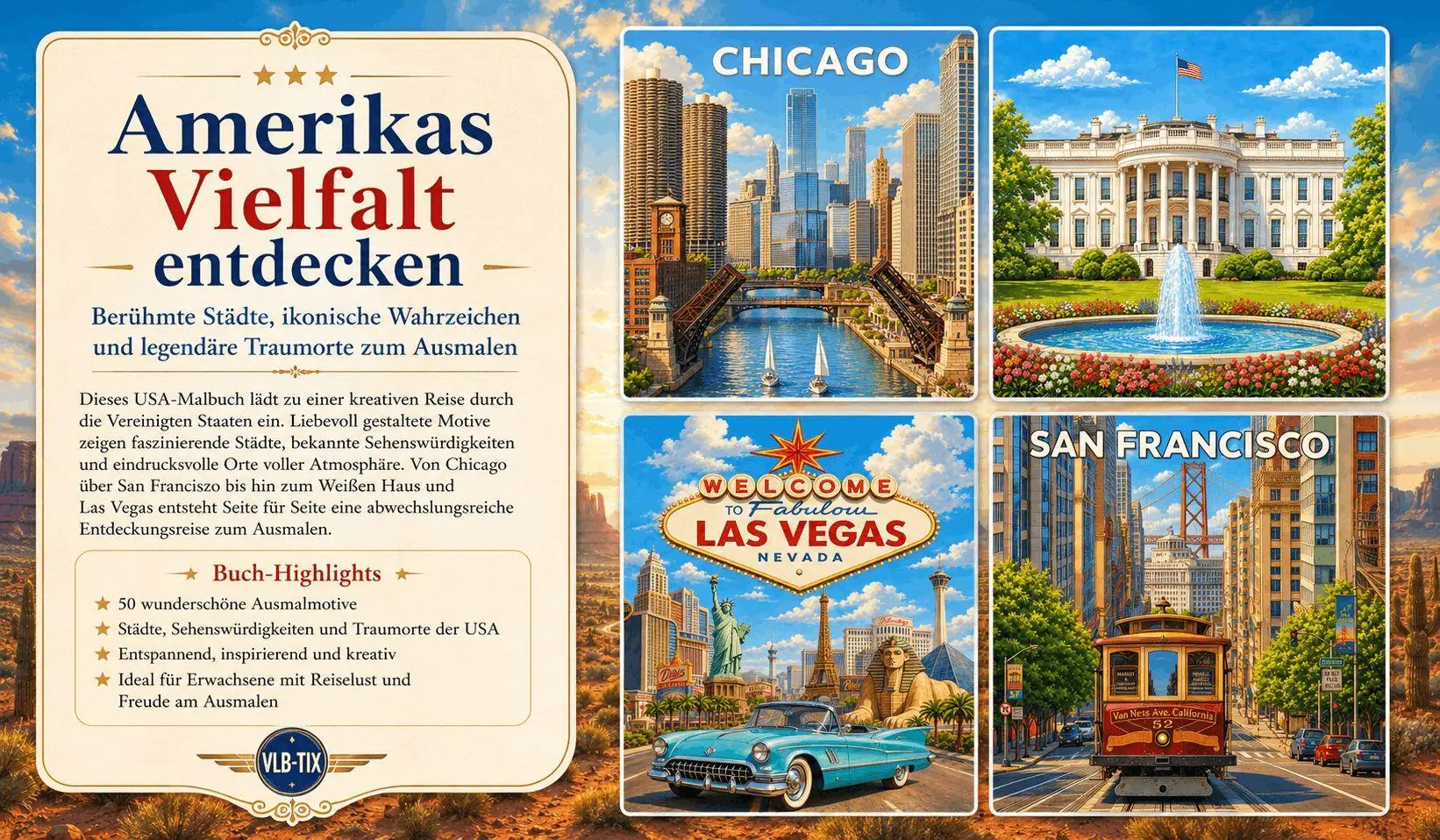 Bild: 9783986572822 | USA Malbuch für Erwachsene mit 50 wunderschönen Ausmalmotiven | Müller