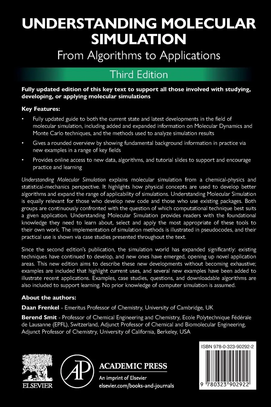 Rückseite: 9780323902922 | Understanding Molecular Simulation | From Algorithms to Applications