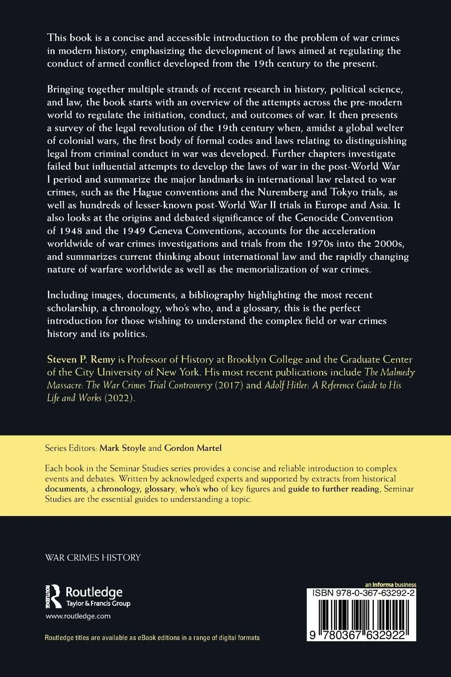 Rückseite: 9780367632922 | War Crimes | Law, Politics, &amp; Armed Conflict in the Modern World