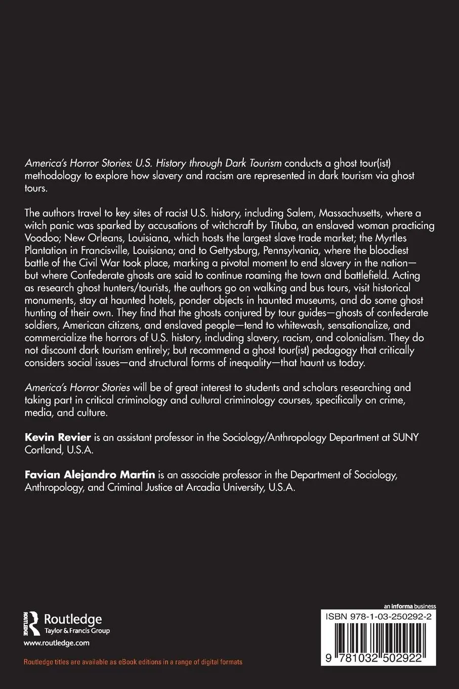 Rückseite: 9781032502922 | America's Horror Stories | U.S. History through Dark Tourism | Buch