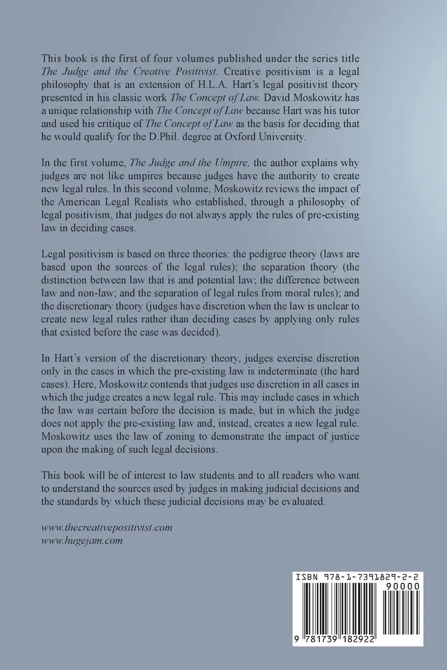 Rückseite: 9781739182922 | The Judge and the Philosopher | David H Moskowitz | Taschenbuch | 2023