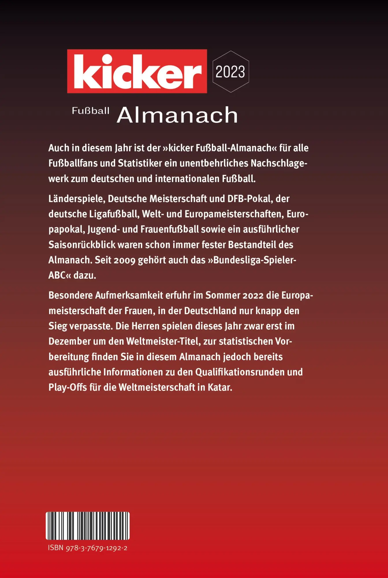 Rückseite: 9783767912922 | Kicker Fußball Almanach 2023 | Kicker | Taschenbuch | 910 S. | Deutsch
