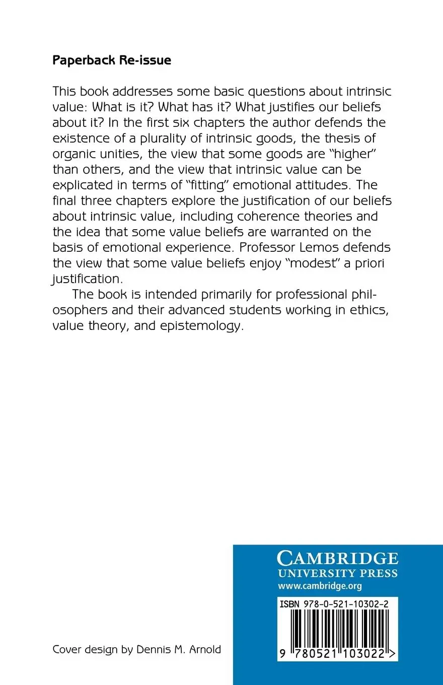 Rückseite: 9780521103022 | Intrinsic Value | Concept and Warrant | Noah M. Lemos | Taschenbuch
