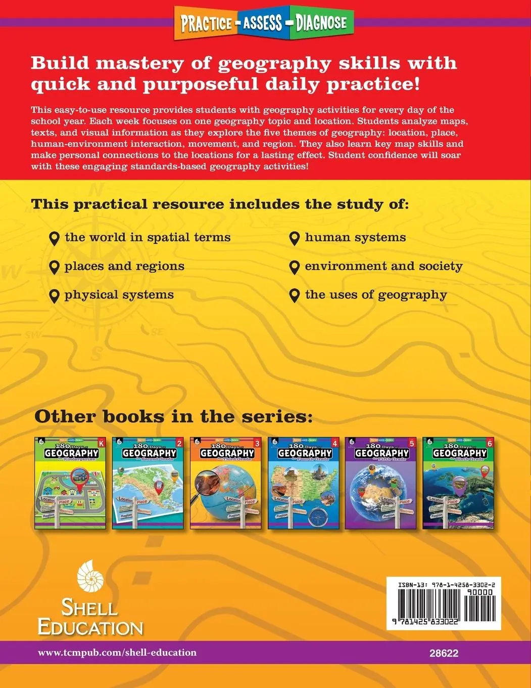 Rückseite: 9781425833022 | 180 Days of Geography for First Grade | Practice, Assess, Diagnose