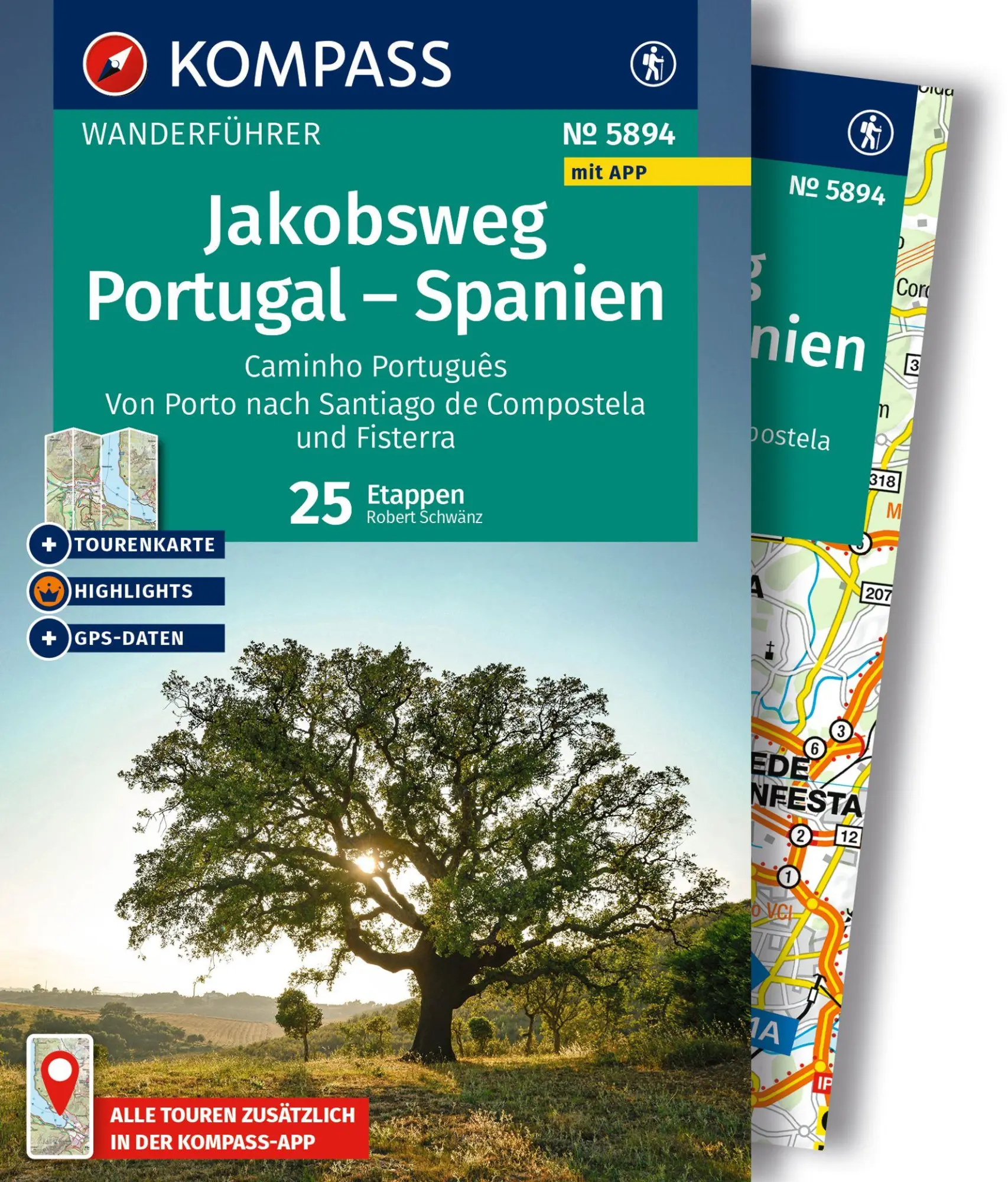 Cover: 9783991543022 | KOMPASS Wanderführer Jakobsweg Portugal - Spanien, 25 Etappen mit...