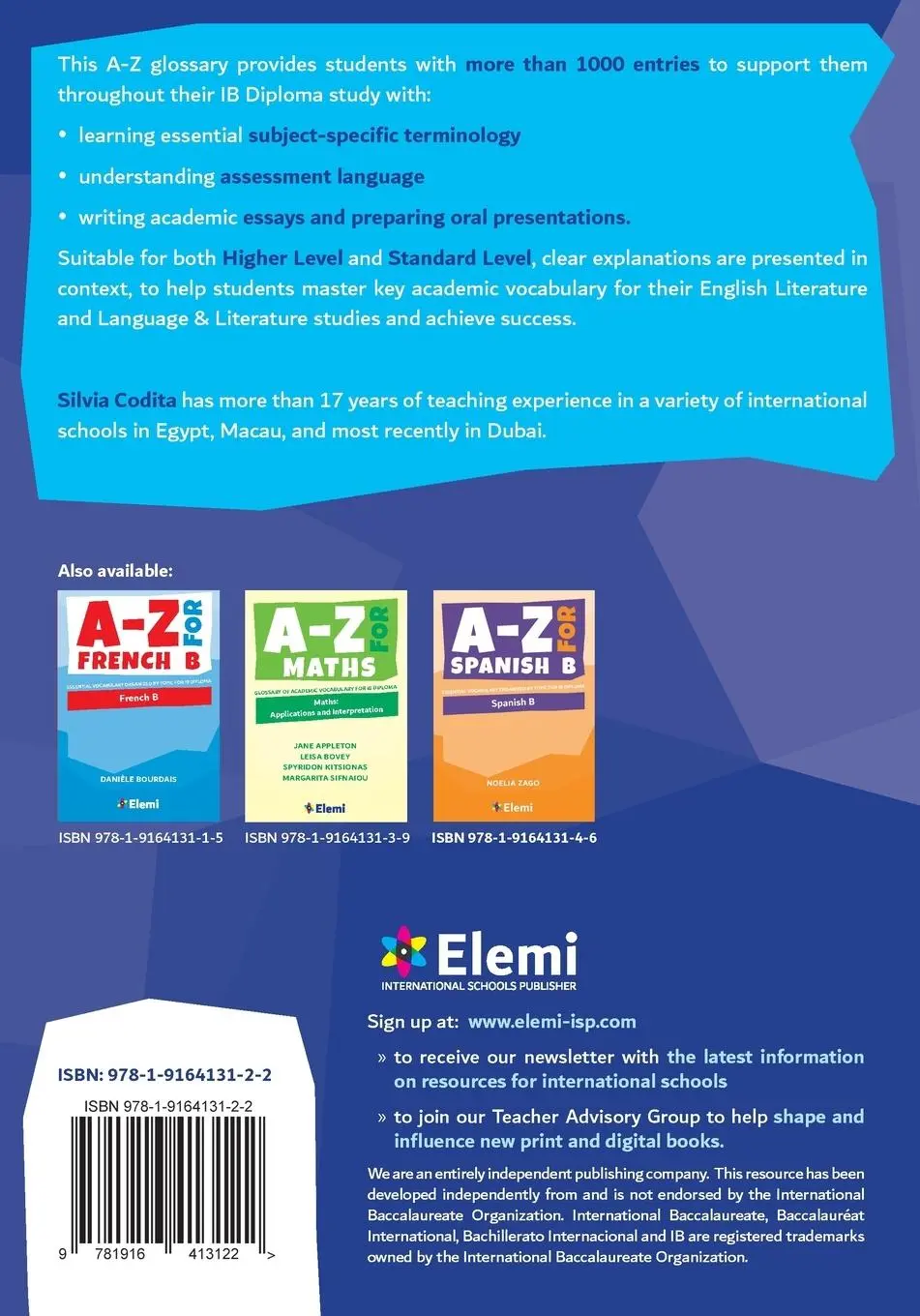 Rückseite: 9781916413122 | A-Z for English A IB 2nd ed (first assessment 2021) | Silvia Codita
