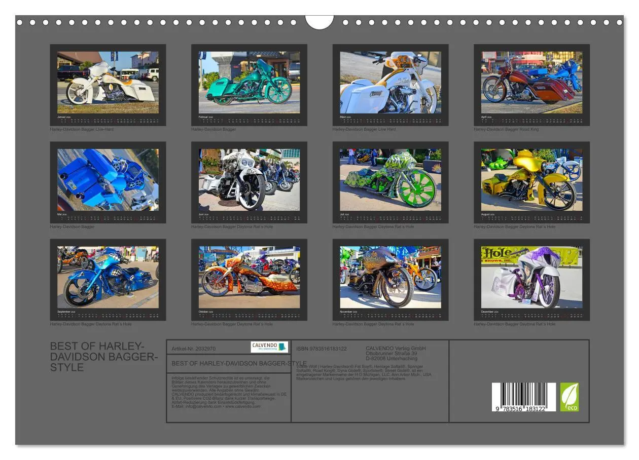 Bild: 9783516183122 | BEST OF HARLEY-DAVIDSON BAGGER-STYLE (Wandkalender 2026 DIN A3...