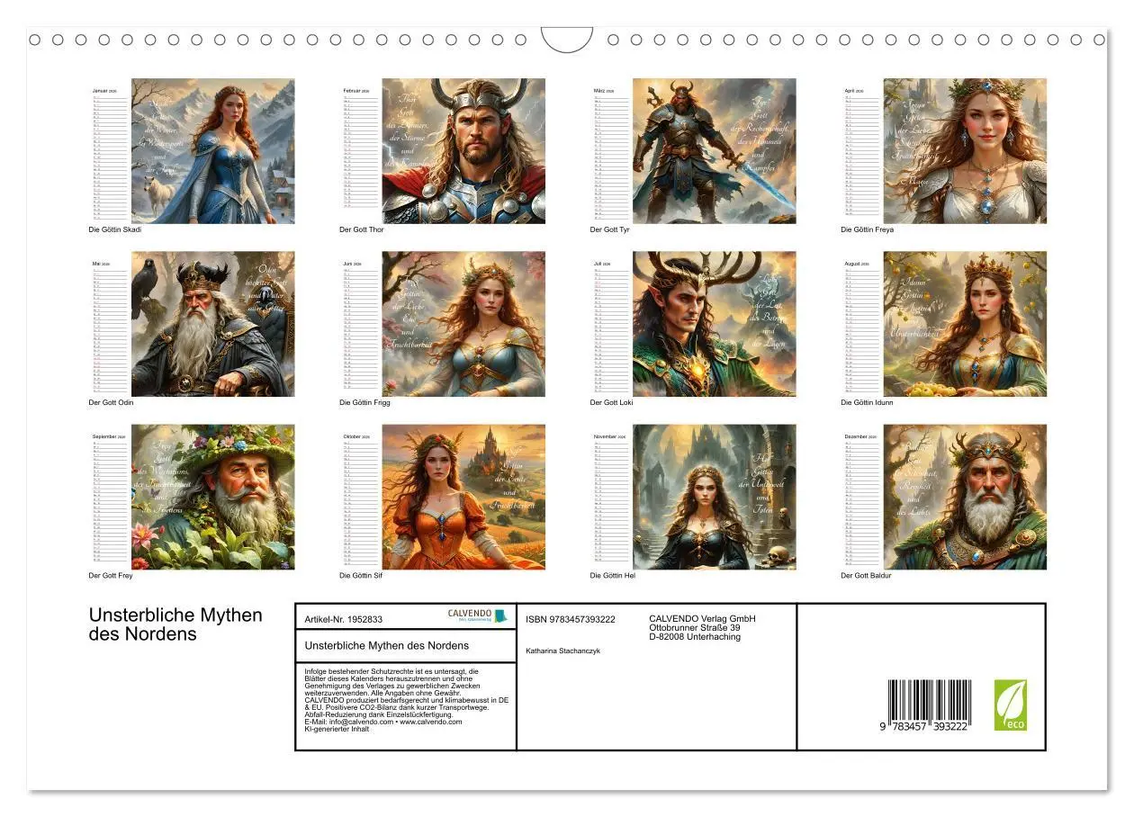 Bild: 9783457393222 | Unsterbliche Mythen des Nordens (Wandkalender 2026 DIN A3 quer),...