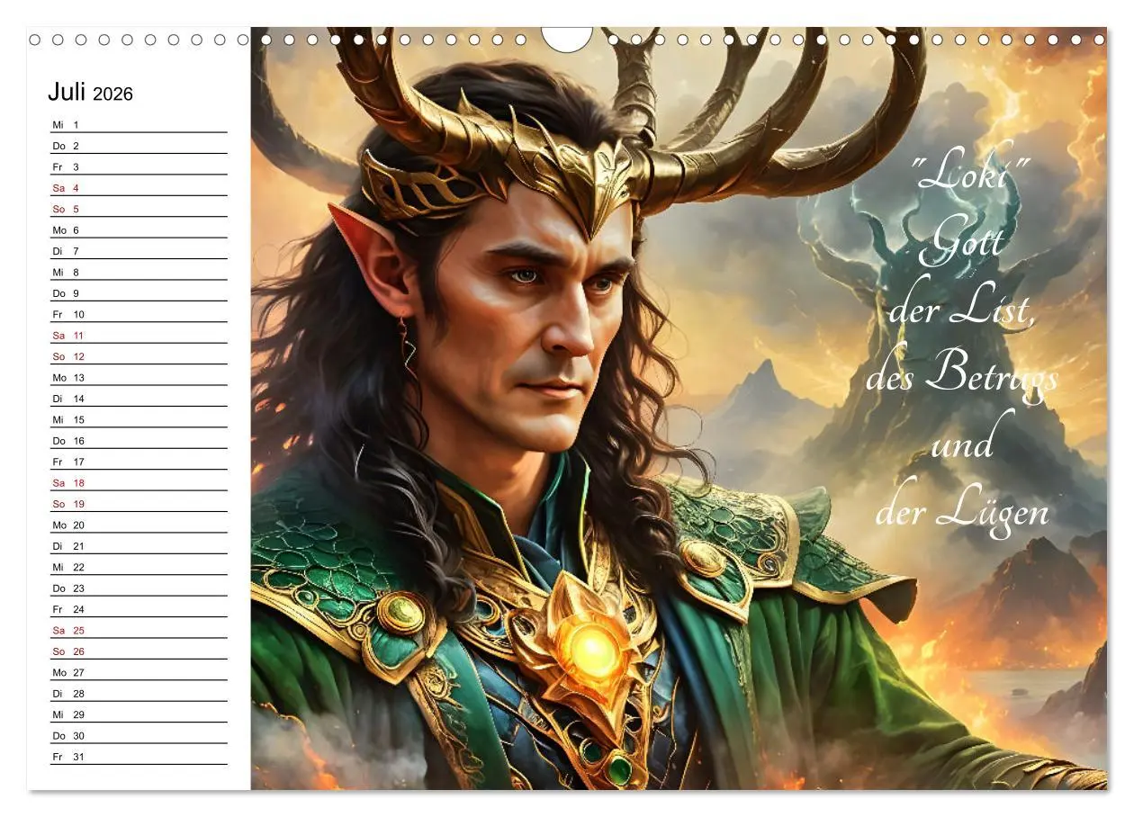 Bild: 9783457393222 | Unsterbliche Mythen des Nordens (Wandkalender 2026 DIN A3 quer),...