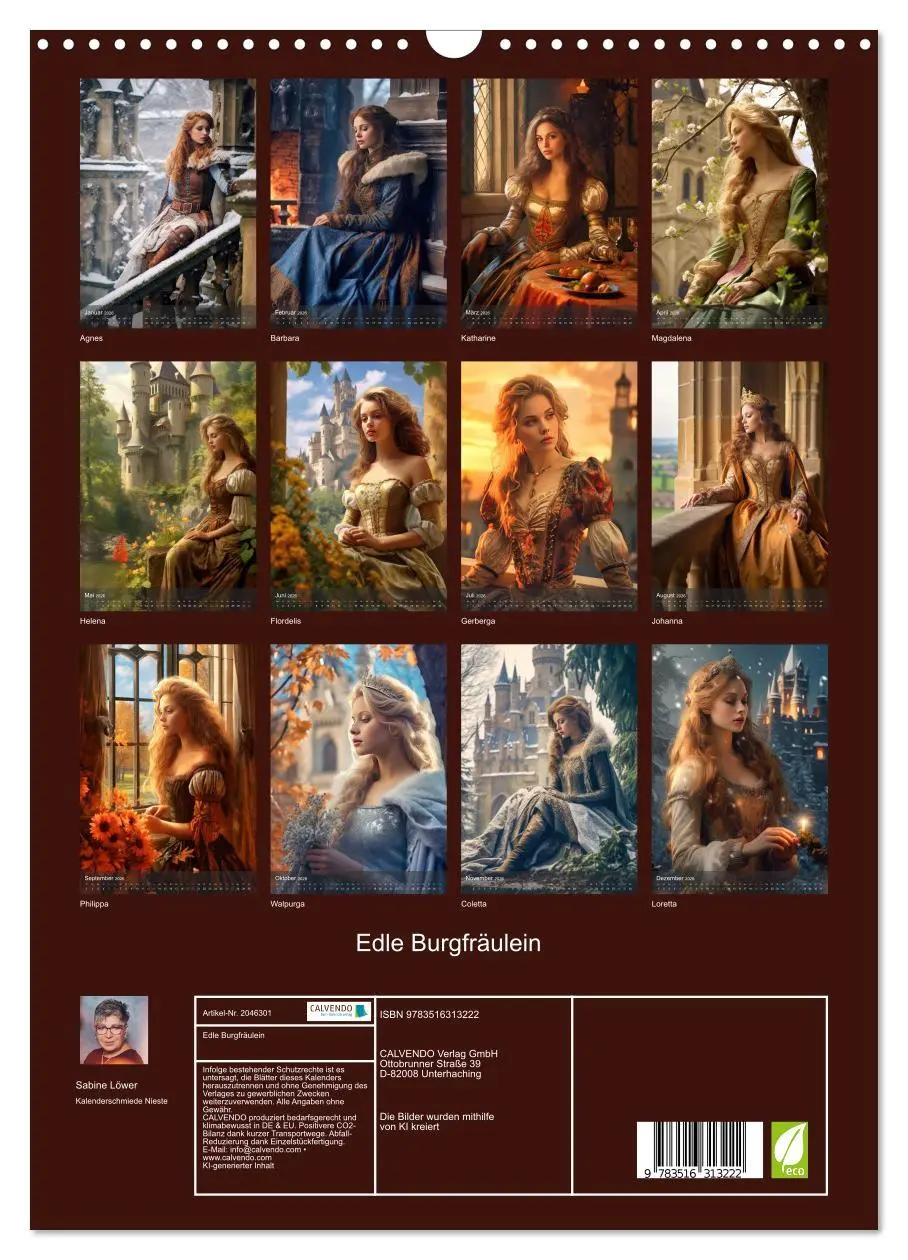 Bild: 9783516313222 | Edle Burgfräulein (Wandkalender 2026 DIN A3 hoch), CALVENDO...