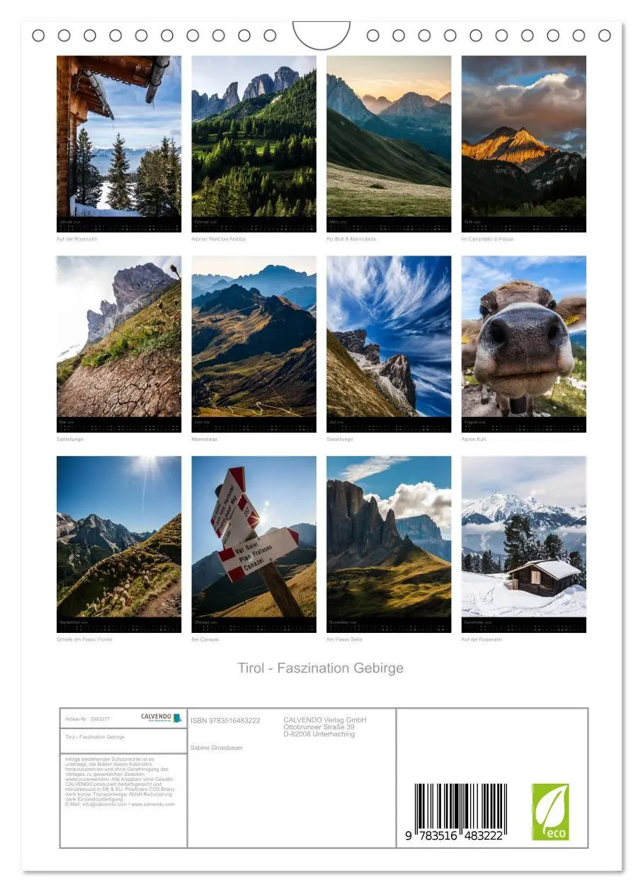 Bild: 9783516483222 | Tirol - Faszination Gebirge (Wandkalender 2026 DIN A4 hoch),...