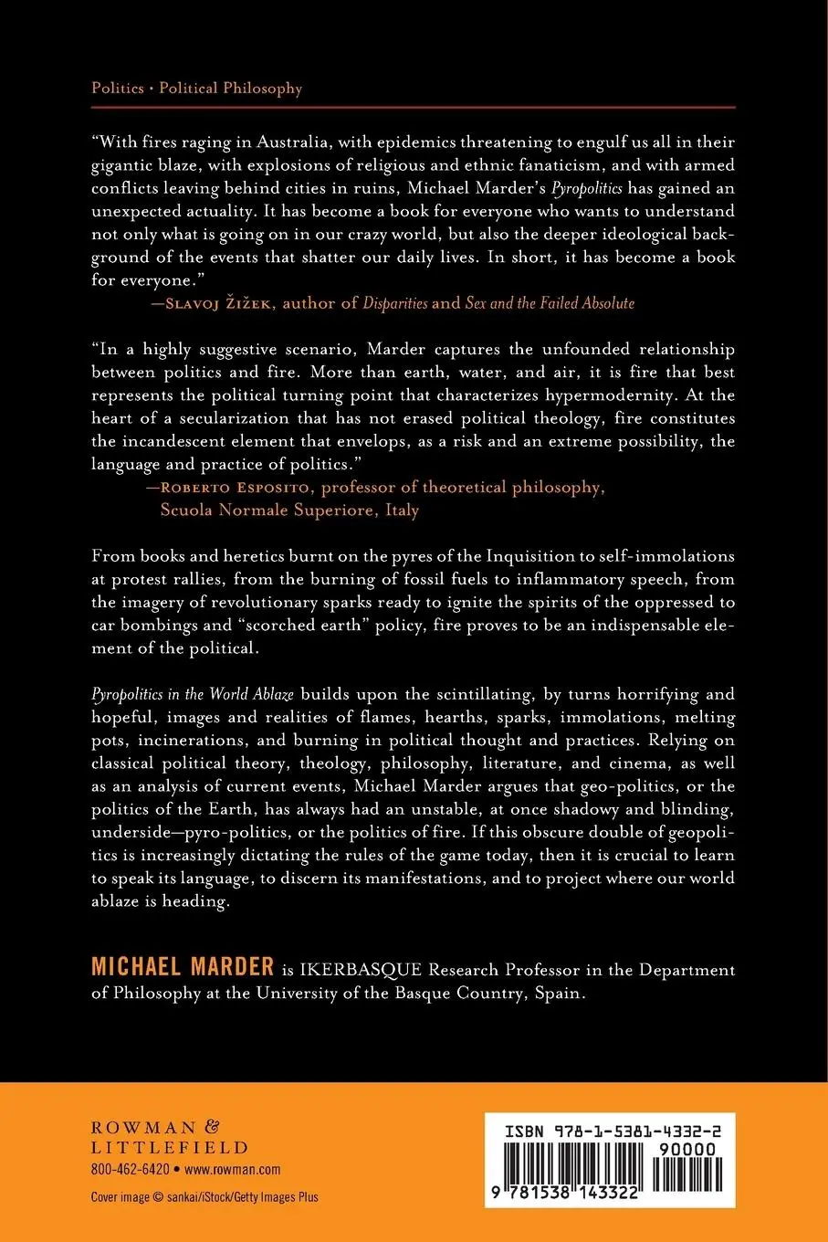 Rückseite: 9781538143322 | Pyropolitics in the World Ablaze | Michael Marder | Taschenbuch | 2020
