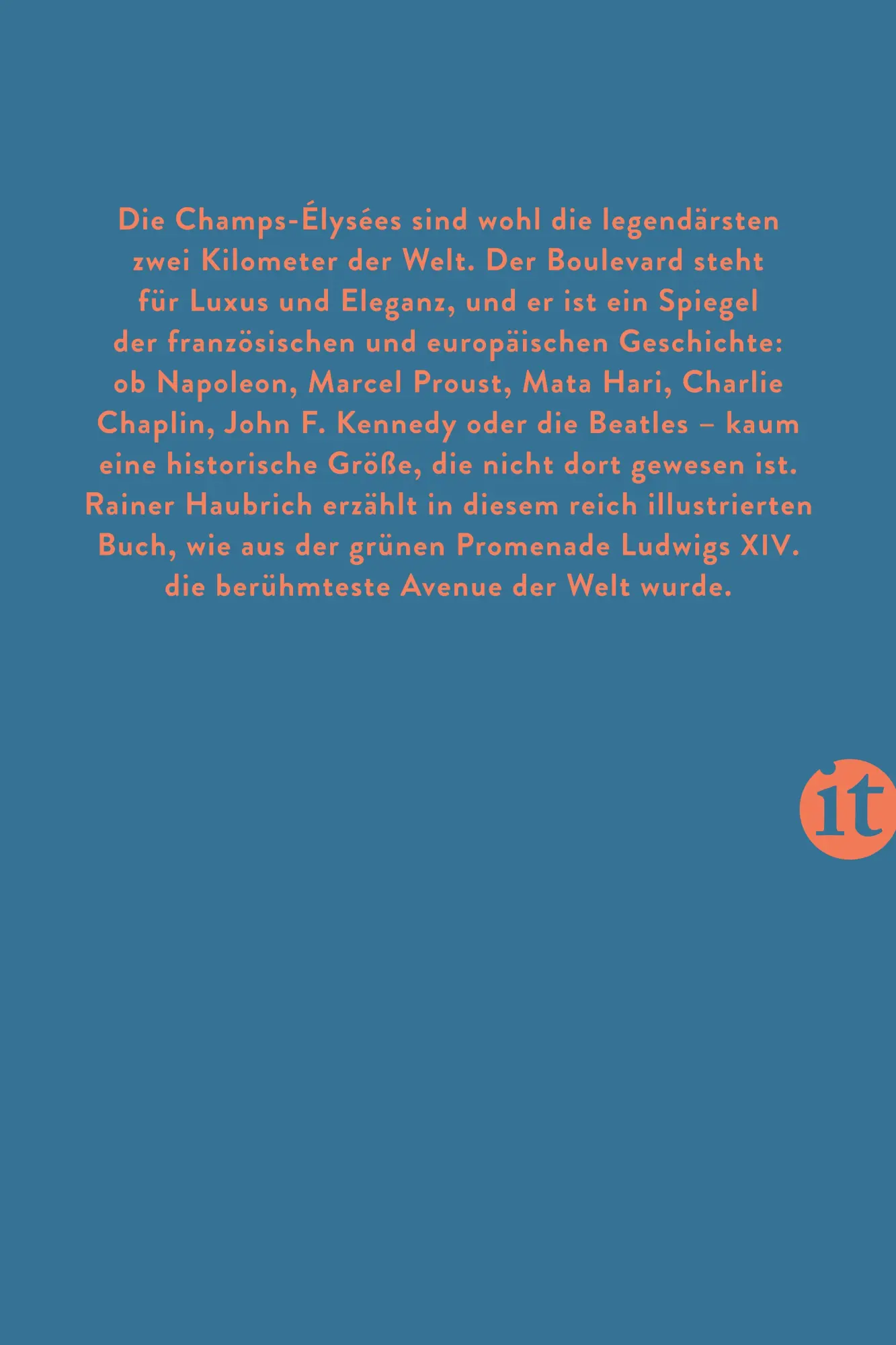 Rückseite: 9783458683322 | Die Champs-Élysées | Rainer Haubrich | Taschenbuch | 159 S. | Deutsch
