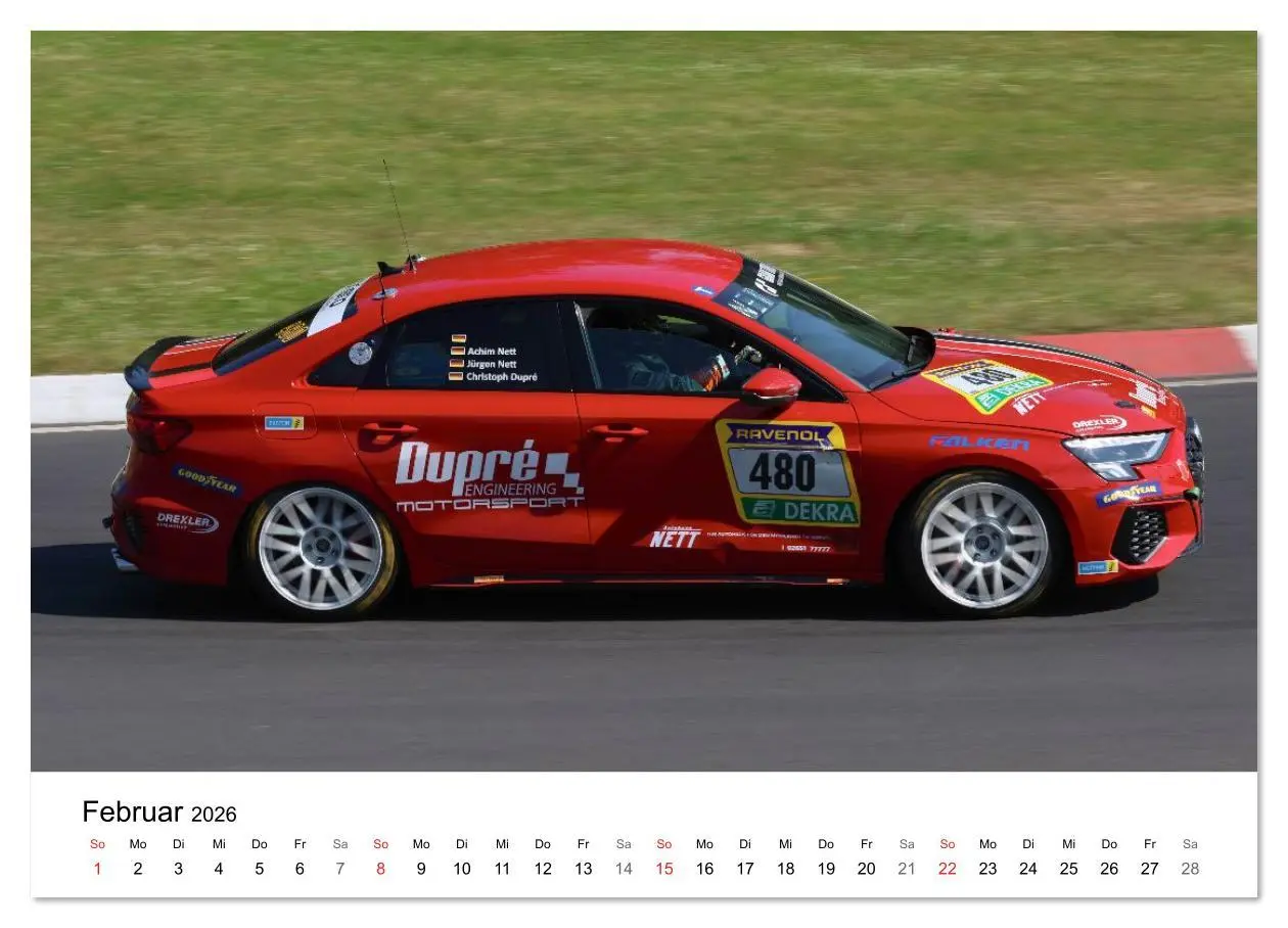Bild: 9783516233322 | Die Vier Ringe im Motorsport (Wandkalender 2026 DIN A4 quer),...
