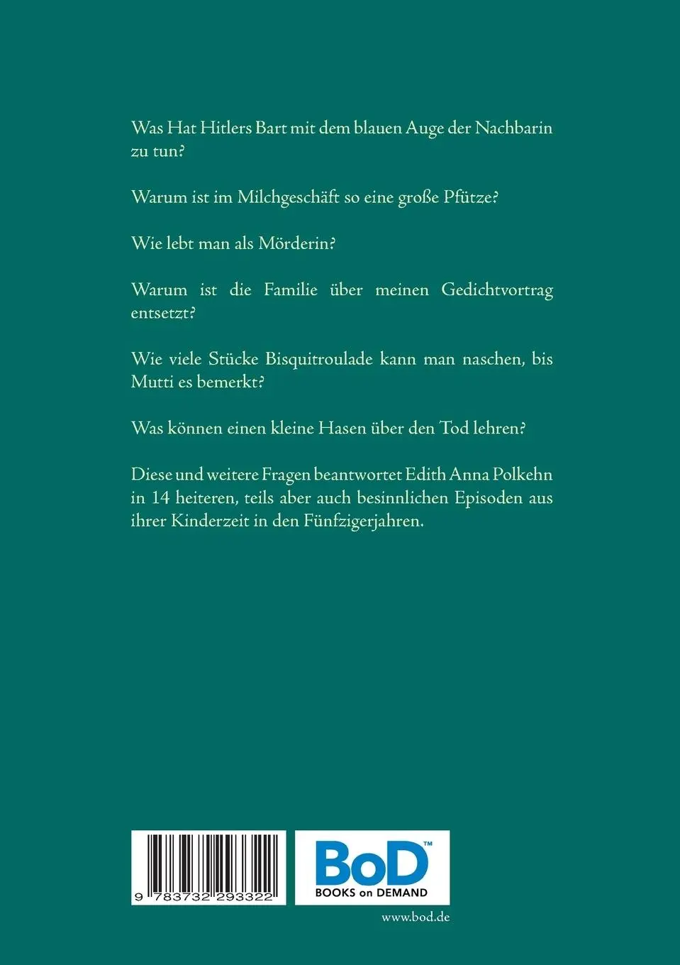 Rückseite: 9783732293322 | Schwarz-weiße Zeiten | Eine Kindheit in den Fünfzigerjahren | Polkehn