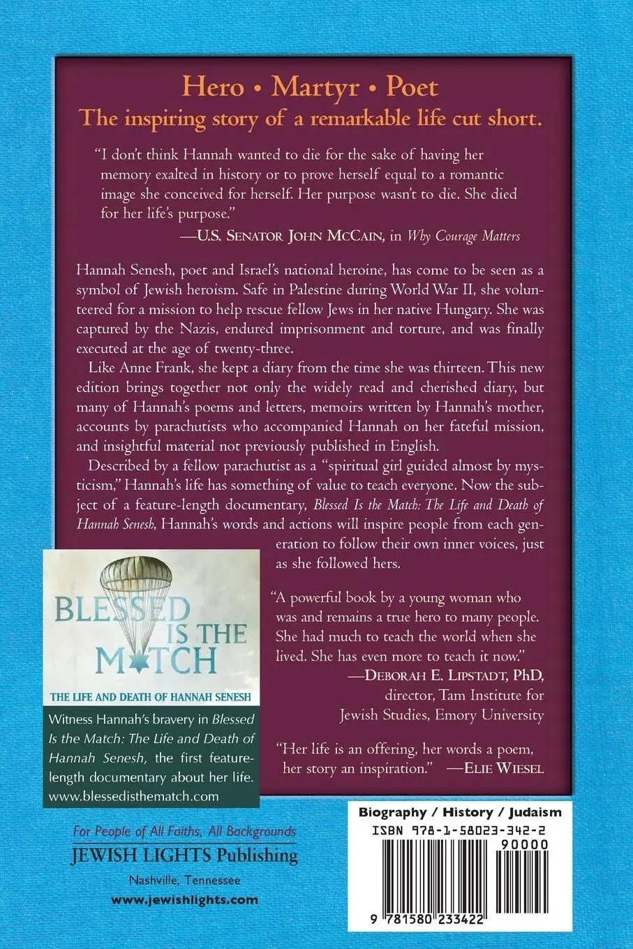 Rückseite: 9781580233422 | Hannah Senesh | Her Life and Diary, the First Complete Edition | Buch