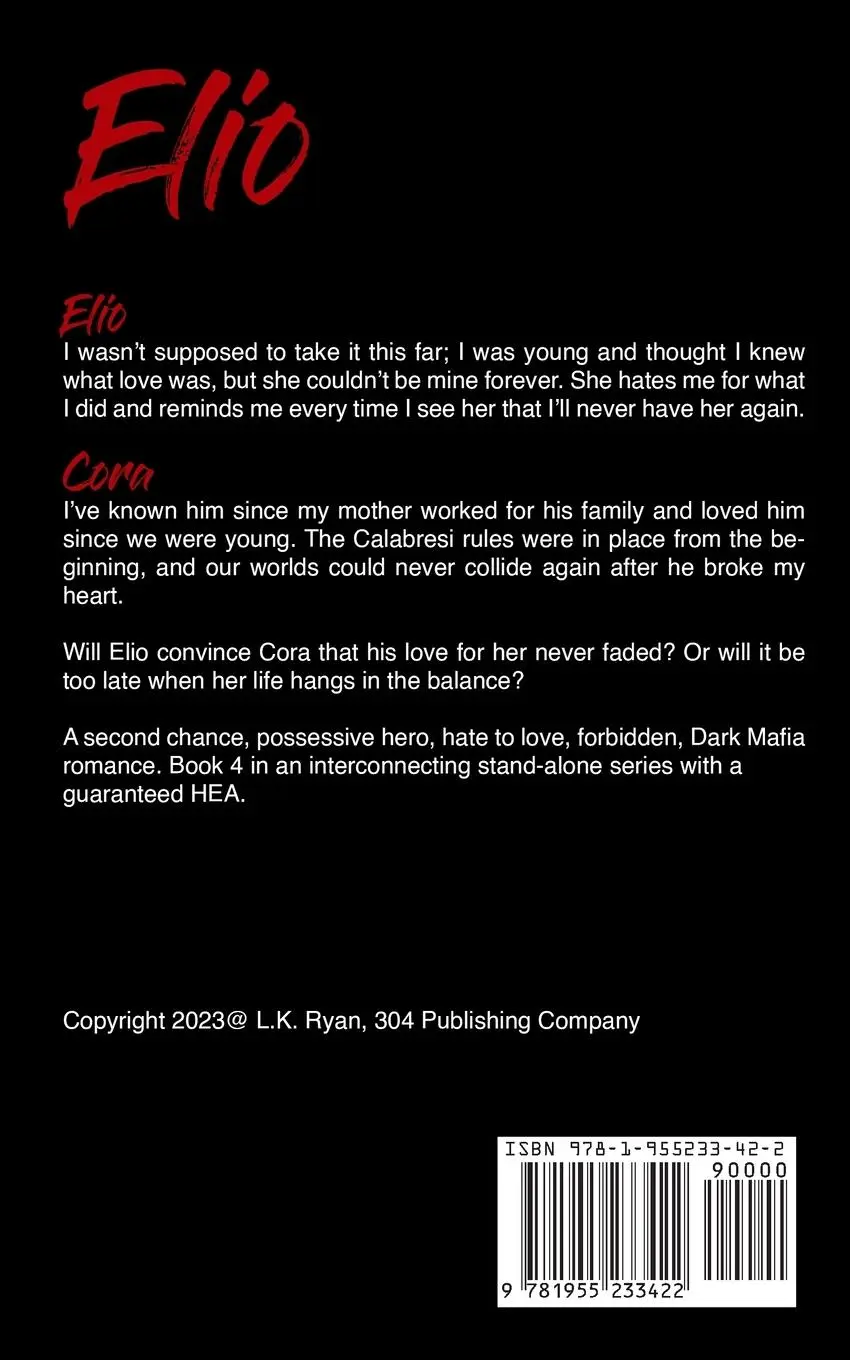 Rückseite: 9781955233422 | Elio | A Possessive Second Chance Dark Mafia Billionaire Romance