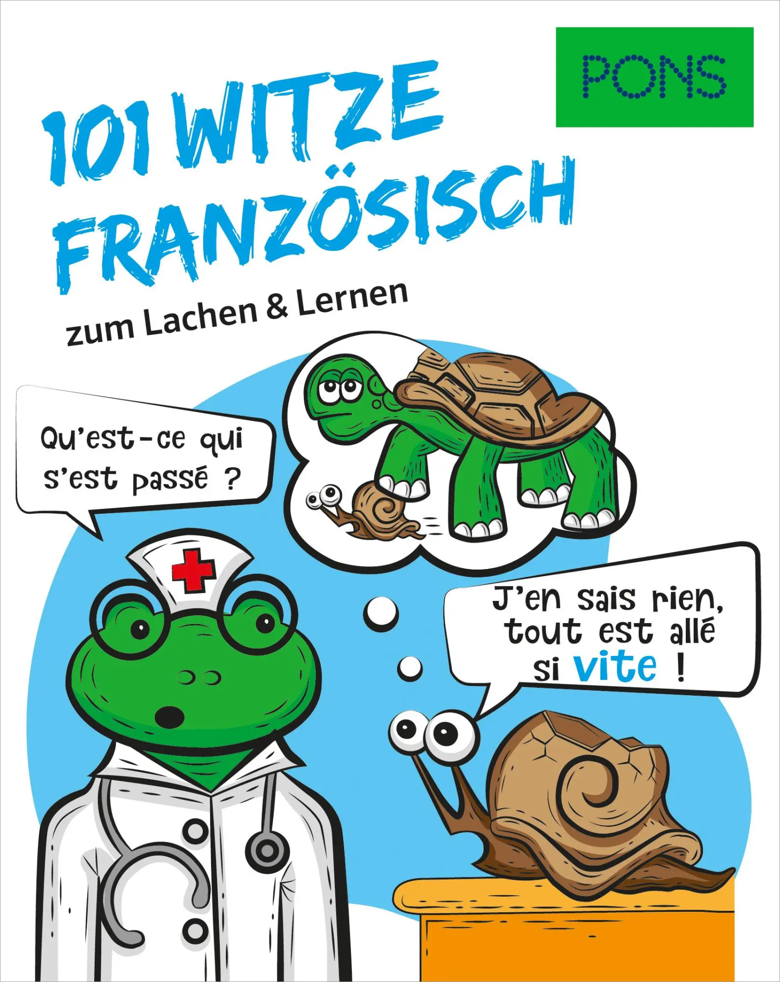 Cover: 9783125623422 | PONS 101 Witze Französisch | zum Lachen &amp; Lernen | Taschenbuch | 2021