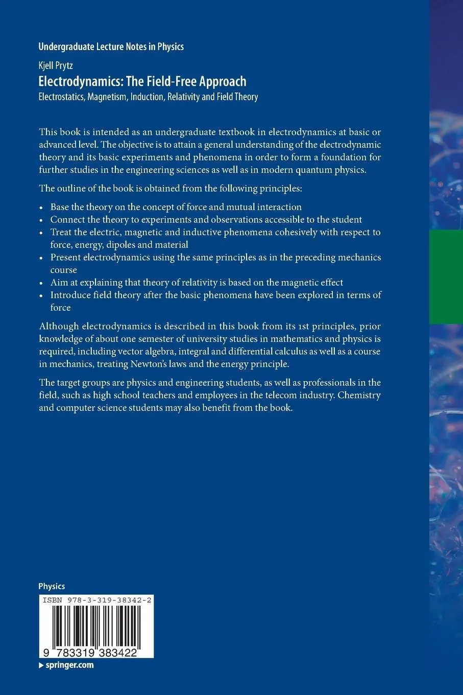 Rückseite: 9783319383422 | Electrodynamics: The Field-Free Approach | Kjell Prytz | Taschenbuch