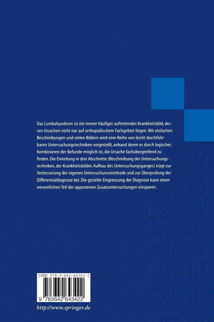 Rückseite: 9783642643422 | Die Differentialdiagnose des Lumbalsyndroms mit klinischen...