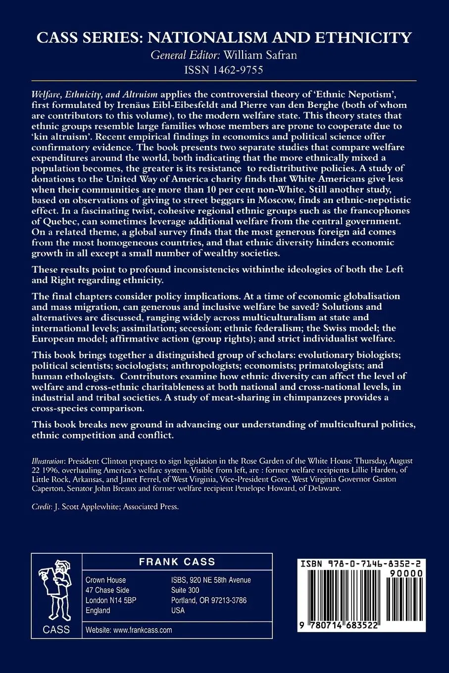 Rückseite: 9780714683522 | Welfare, Ethnicity and Altruism | New Data and Evolutionary Theory