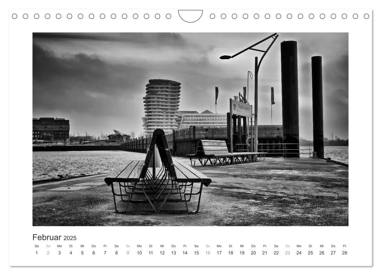 Bild: 9783435653522 | Hamburg in schwarz-weiss (Wandkalender 2025 DIN A4 quer), CALVENDO...