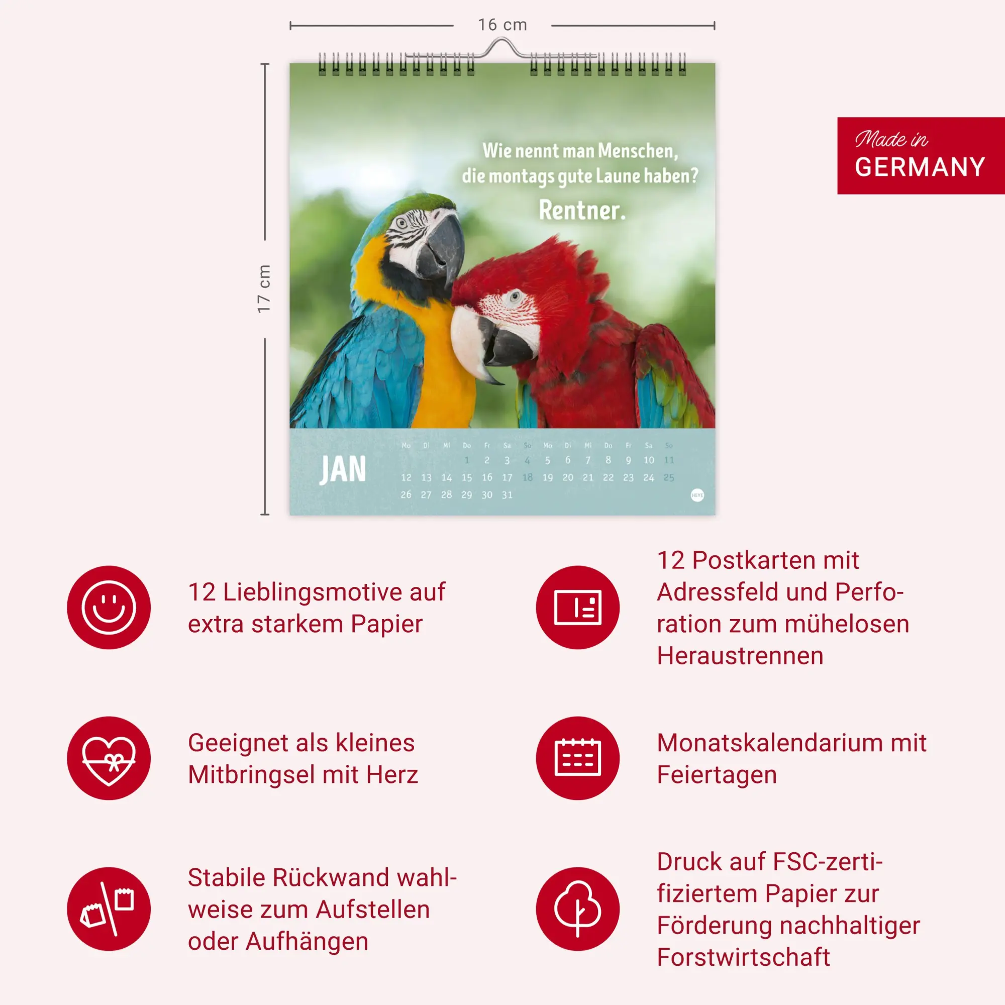 Bild: 9783756413522 | Alt! Aber gut drauf Postkartenkalender 2026 - Der tierische...