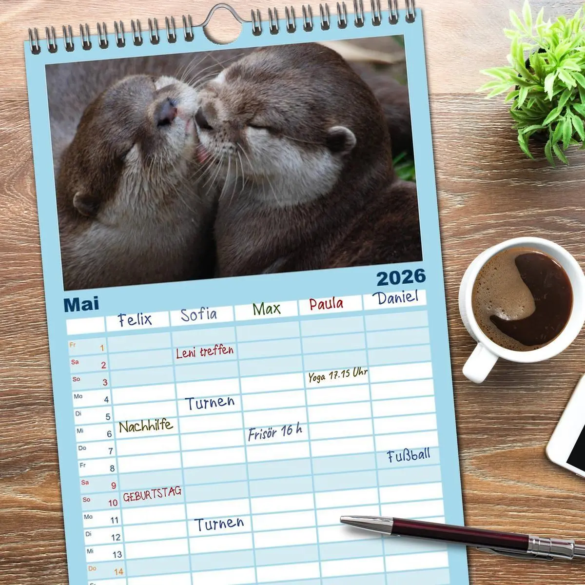 Bild: 9783516513622 | Familienplaner 2026 - Otter. Frech, laut und clever mit 5 Spalten...