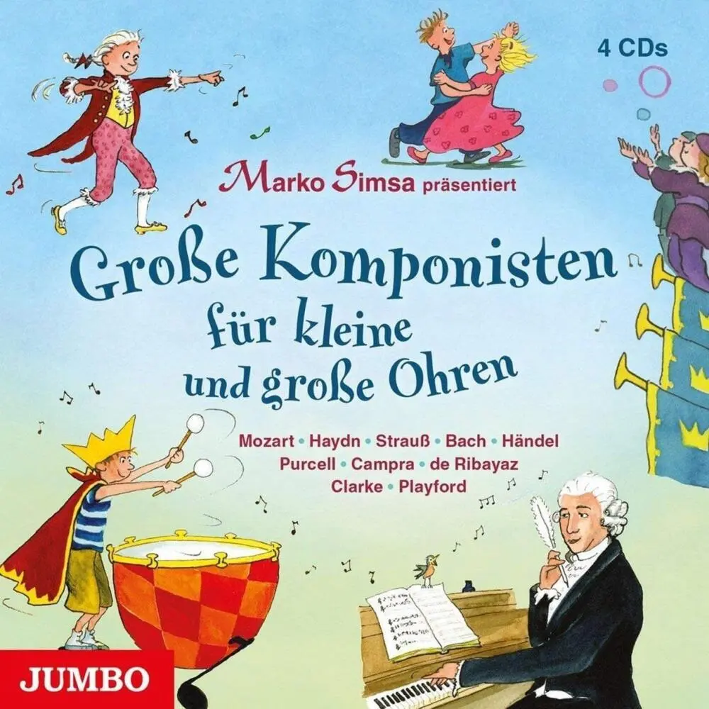Cover: 4012144393722 | Grosse Komponisten für kleine und grosse Ohren, 4 Audio-CD | Simsa