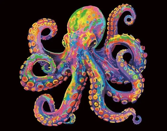 Bild: 4895225943722 | DIAMOND DOTZ - Diamond Painting Neon Oktopus | Kit (Bastelset) | 2026