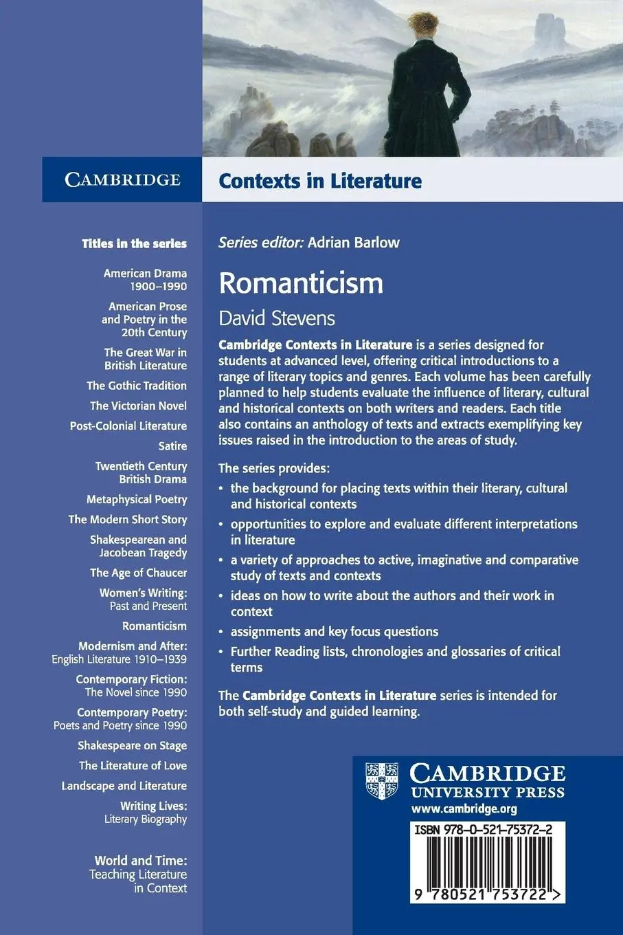 Rückseite: 9780521753722 | Romanticism | David Stevens | Taschenbuch | Kartoniert / Broschiert